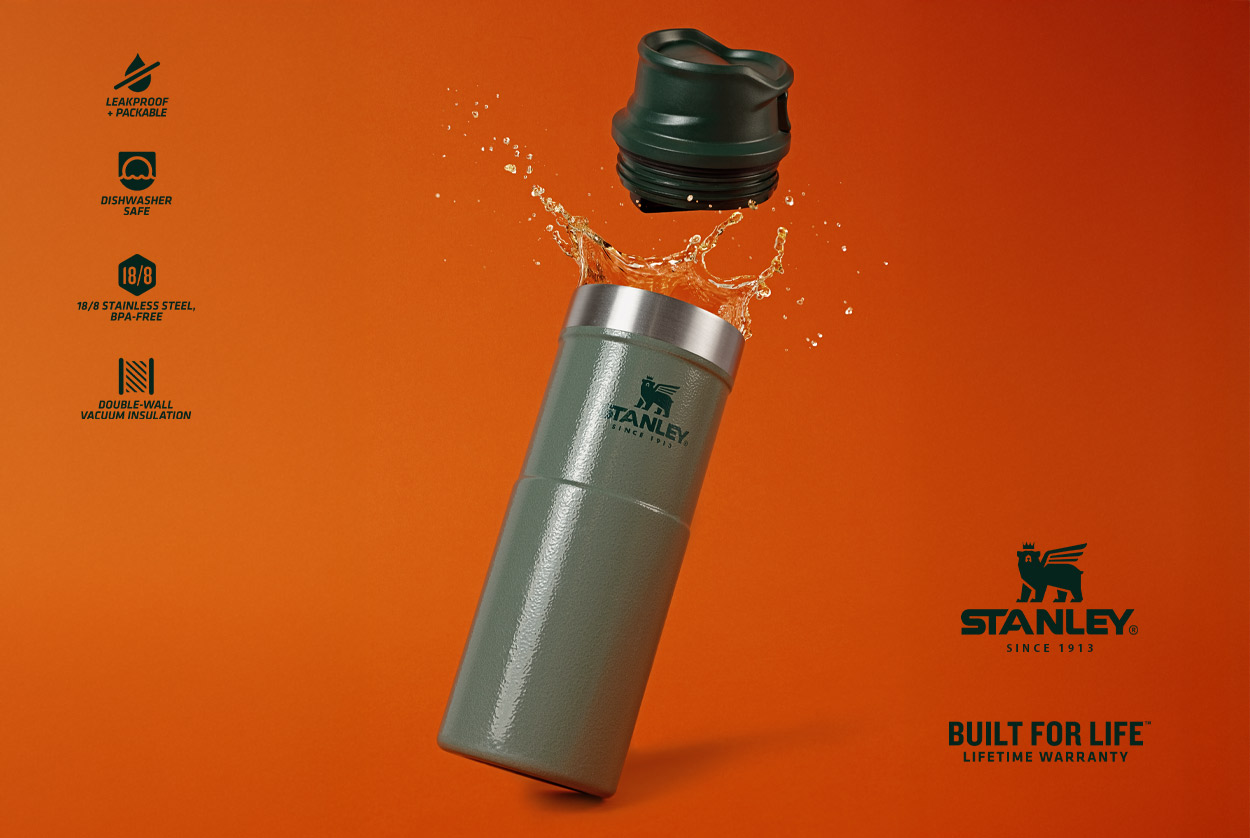 Professional studio photoshoot for Stanley brand